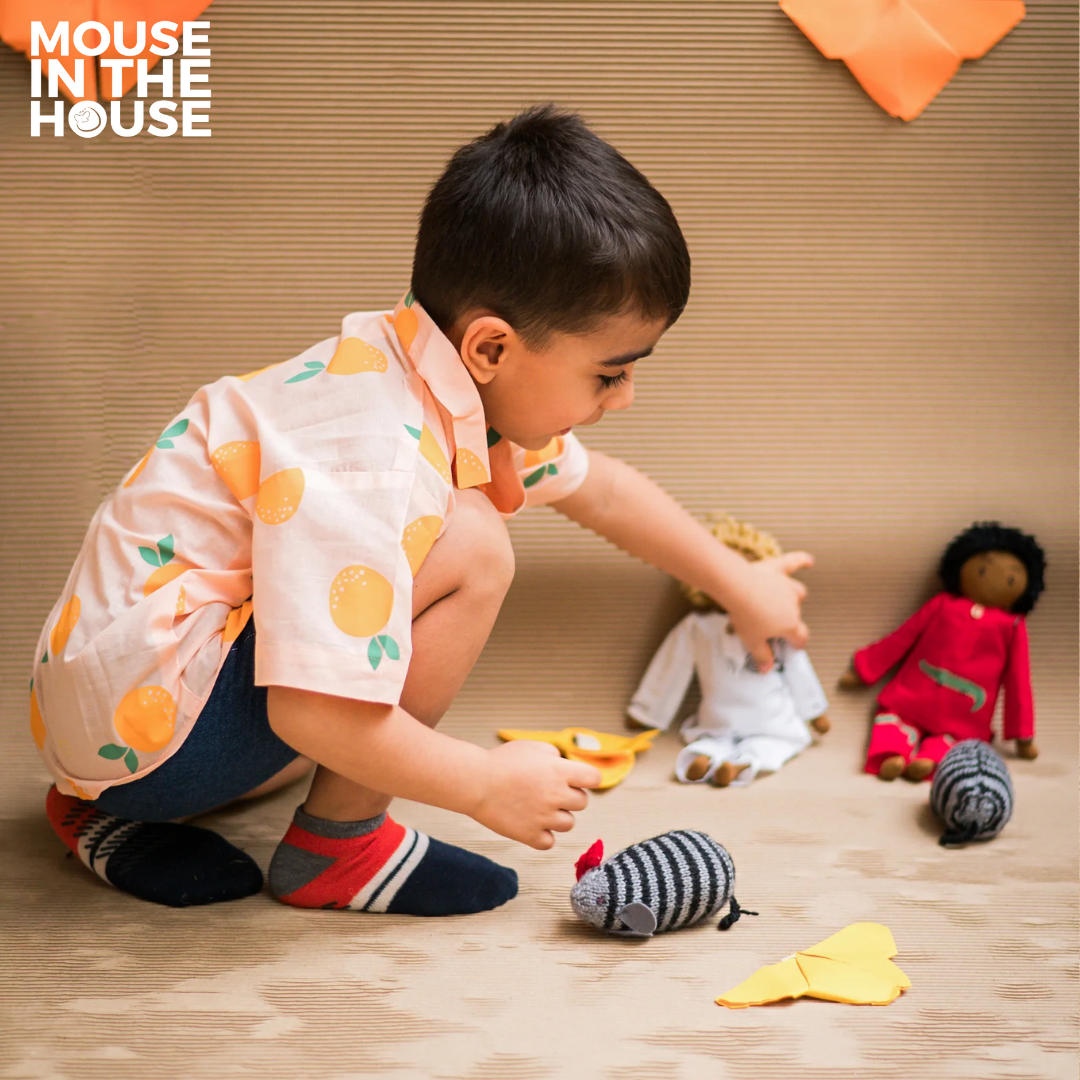 Mouse In The House A Tangy Orange- Cotton Shirt