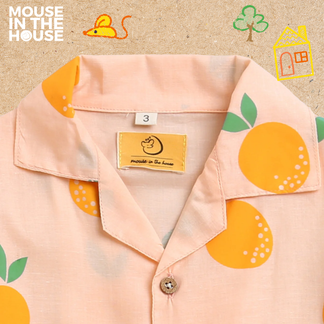 Mouse In The House A Tangy Orange- Cotton Shirt