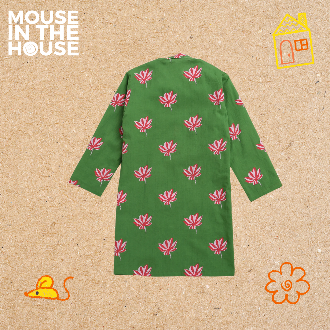 Mouse In The House Lotus Bloom (Green)- Ethnic Wear Boys