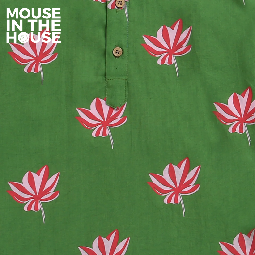 Mouse In The House Lotus Bloom (Green)- Ethnic Wear Boys