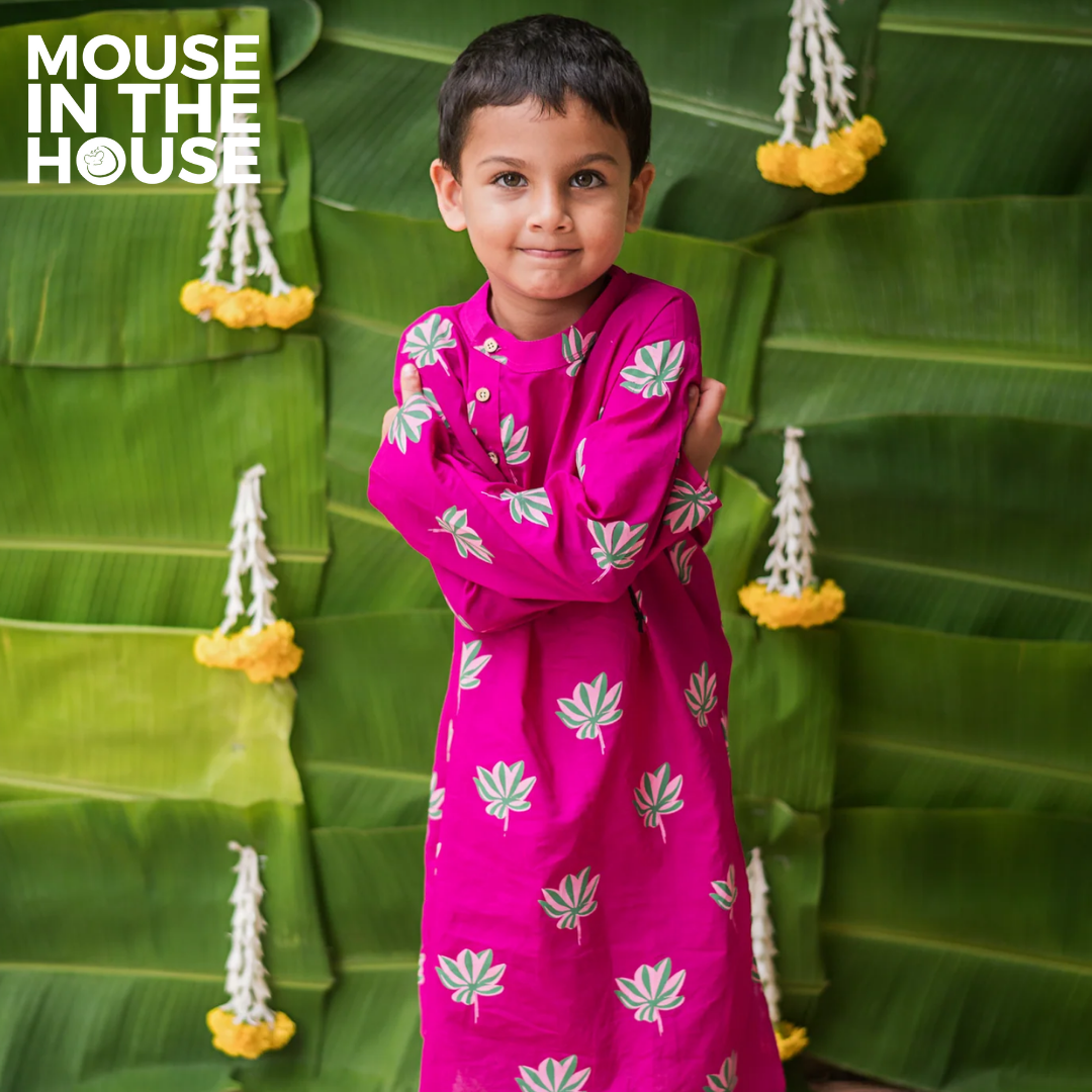 Mouse In The House Lotus Bloom (Purple)- Ethnic Wear Boys