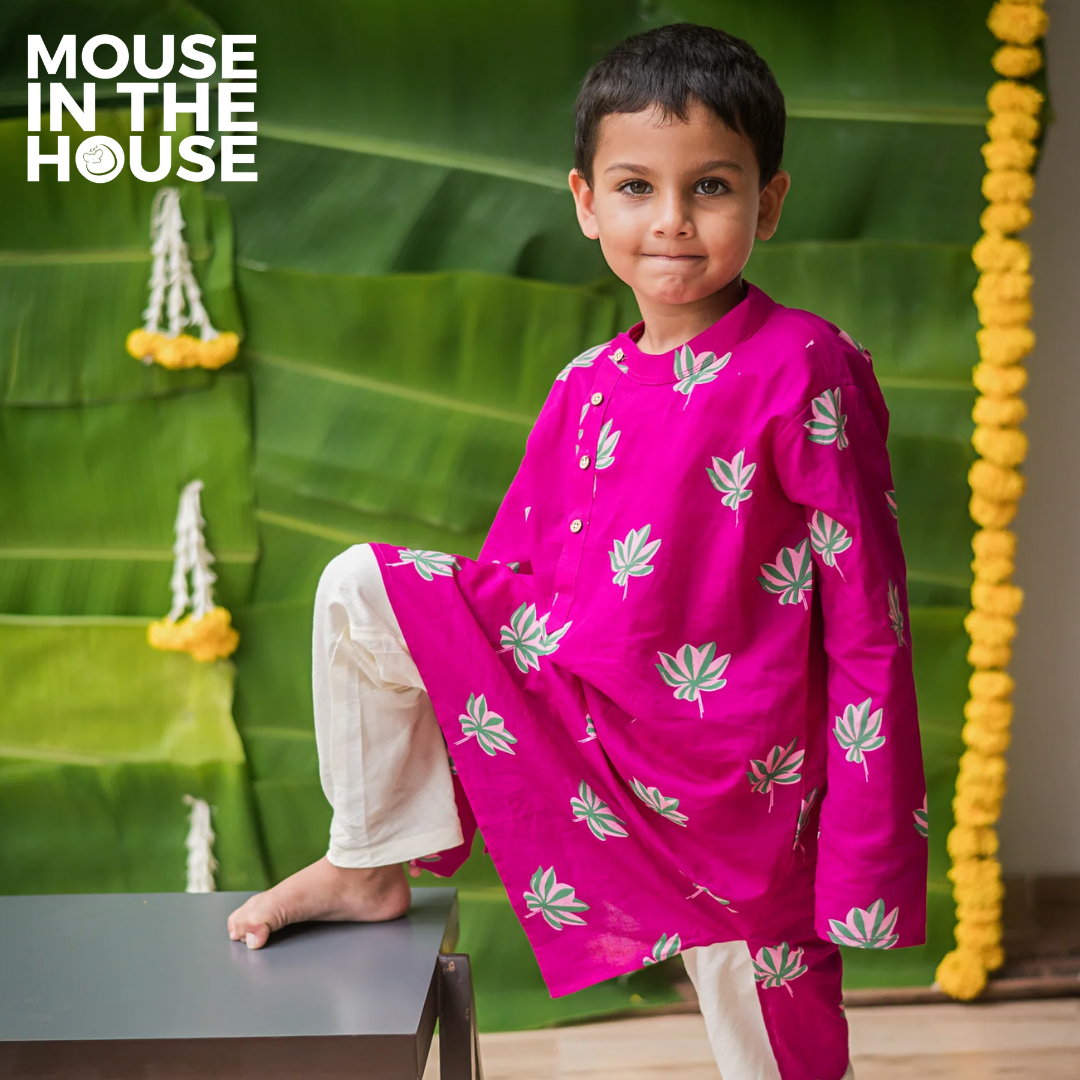 Mouse In The House Lotus Bloom (Purple)- Ethnic Wear Boys