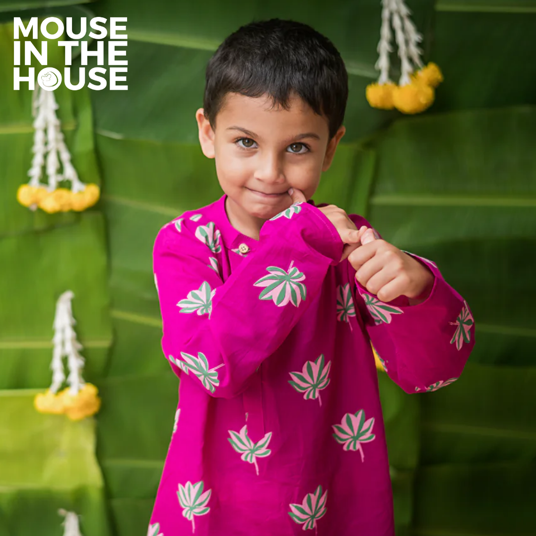 Mouse In The House Lotus Bloom (Purple)- Ethnic Wear Boys