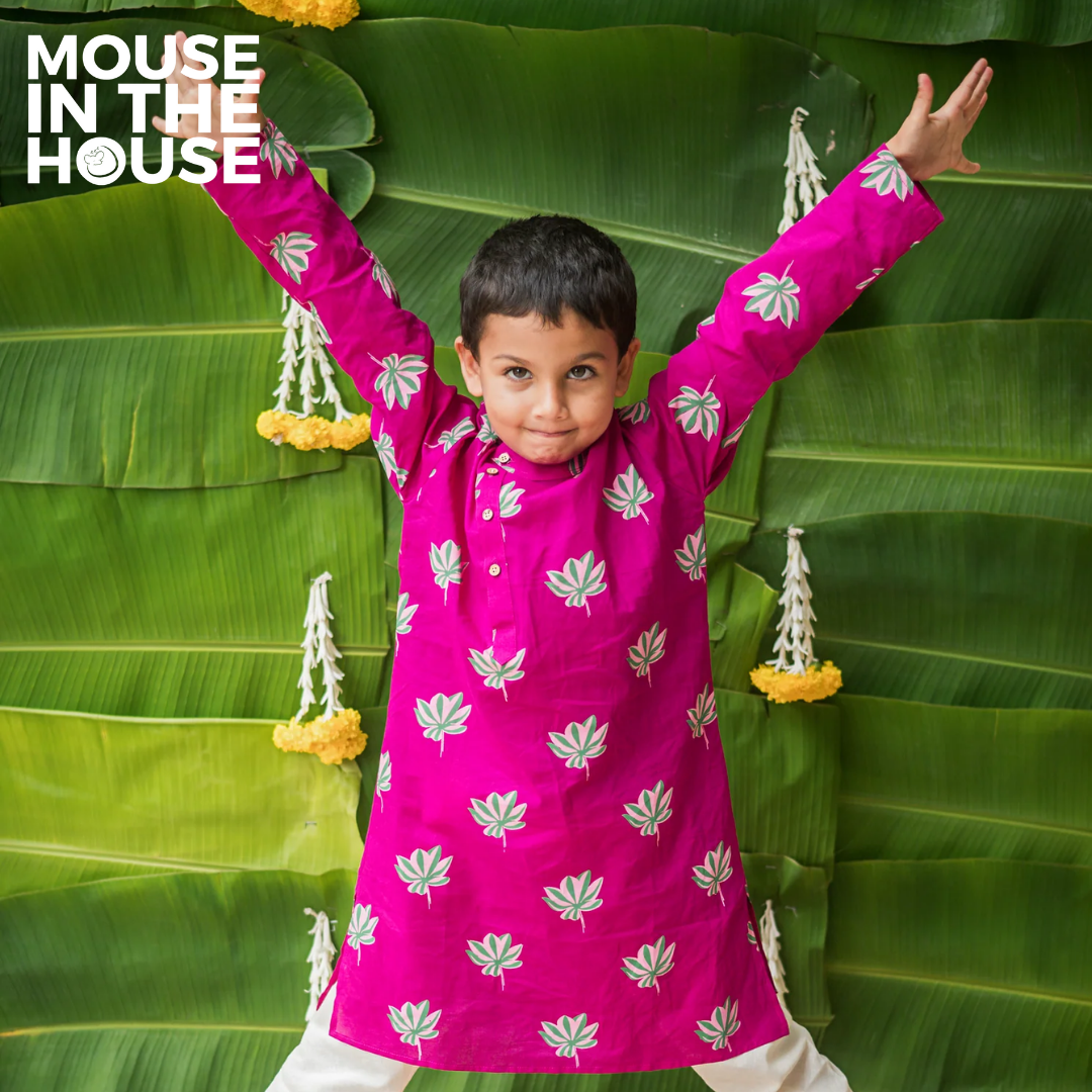 Mouse In The House Lotus Bloom (Purple)- Ethnic Wear Boys