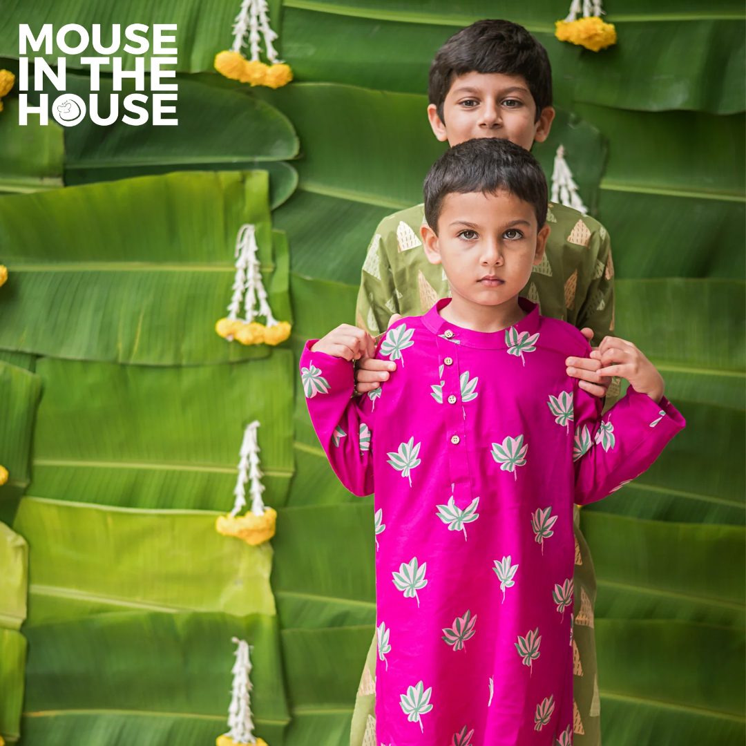 Mouse In The House Lotus Bloom (Purple)- Ethnic Wear Boys