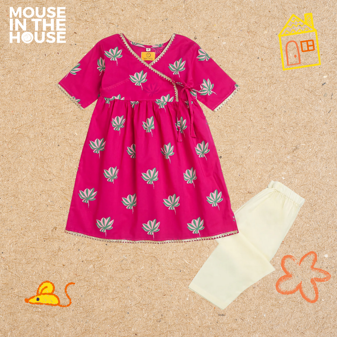 Mouse In The House Lotus Bloom (Purple)- Ethnic Wear Girls