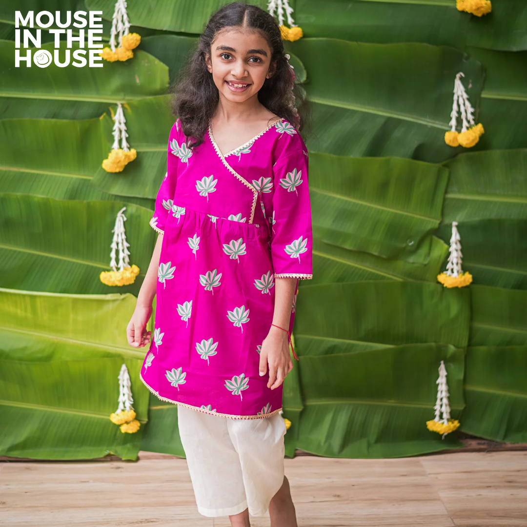 Mouse In The House Lotus Bloom (Purple)- Ethnic Wear Girls