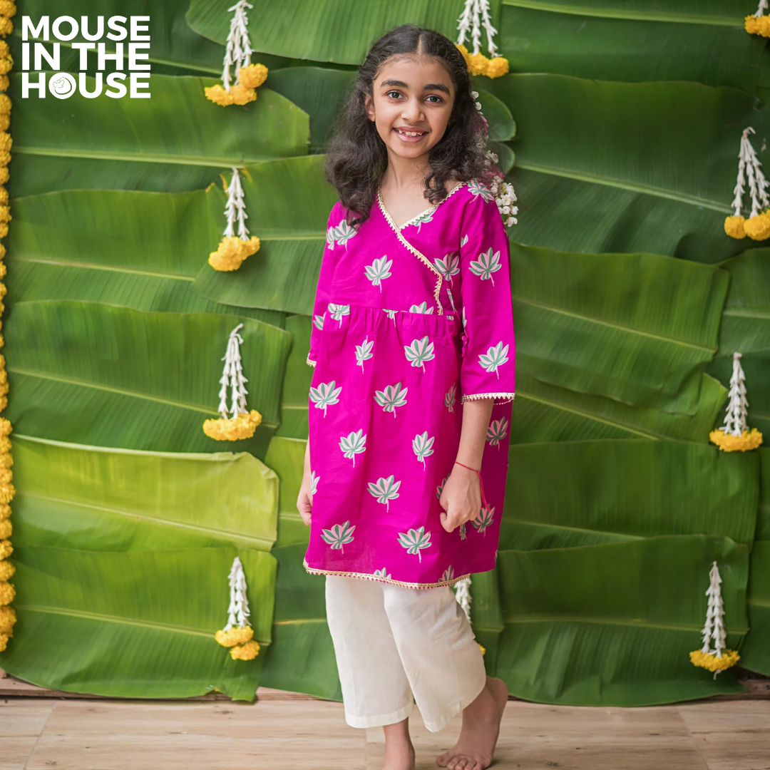 Mouse In The House Lotus Bloom (Purple)- Ethnic Wear Girls