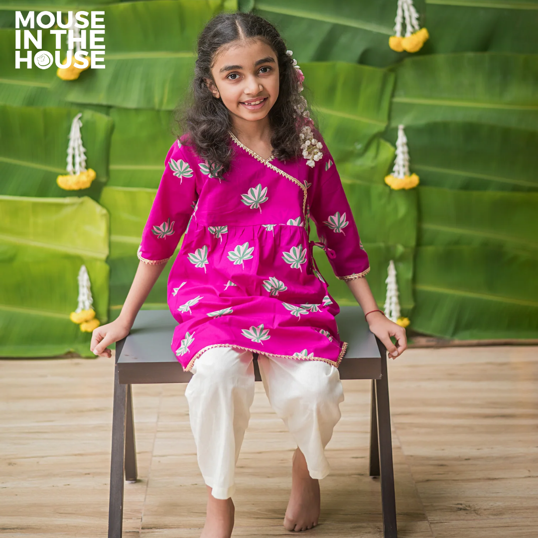 Mouse In The House Lotus Bloom (Purple)- Ethnic Wear Girls