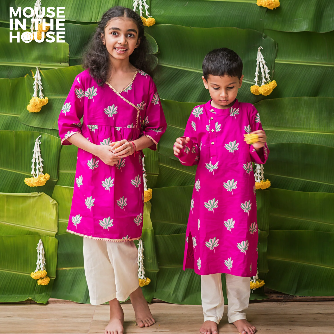 Mouse In The House Lotus Bloom (Purple)- Ethnic Wear Girls