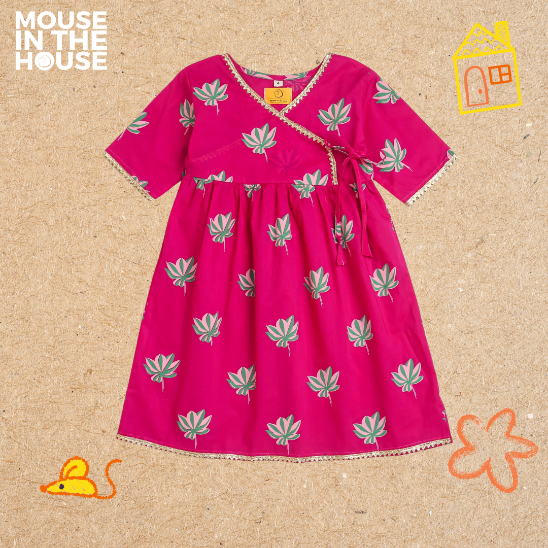 Mouse In The House Lotus Bloom (Purple)- Ethnic Wear Girls