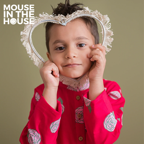 Mouse In The House Blooming Red- Ethnic Wear Boys