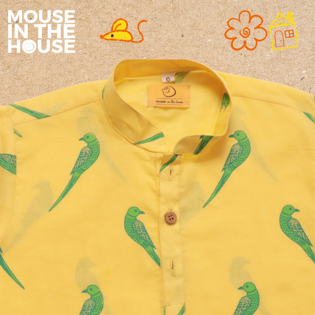 Mouse In The House Tiya A Parrot- Ethnic Wear Boys