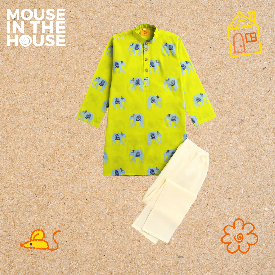 Mouse In The House Rupa The Elephant - Ethnic Wear Boys