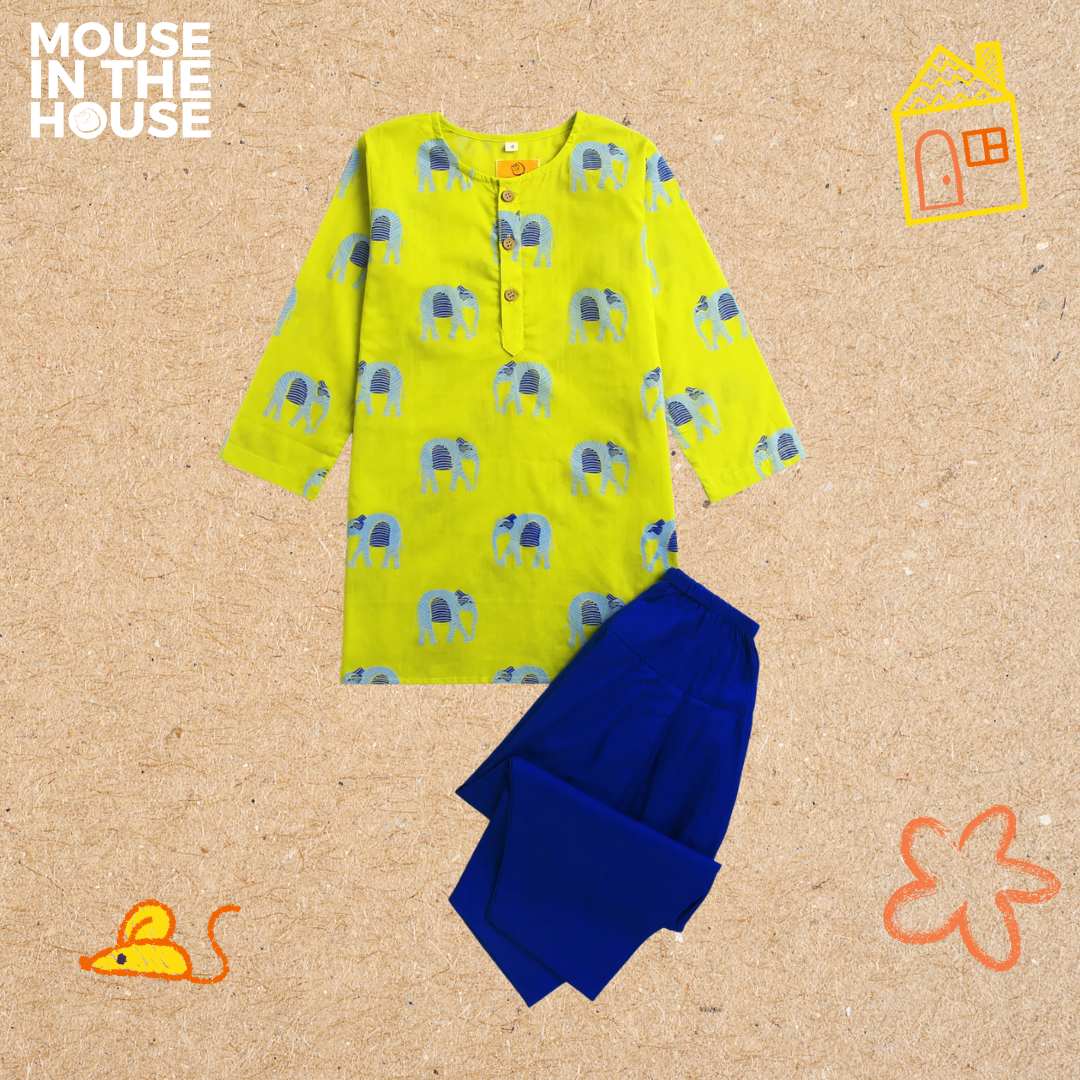 Mouse In The House Rupa The Elephant - Ethnic Wear Girls
