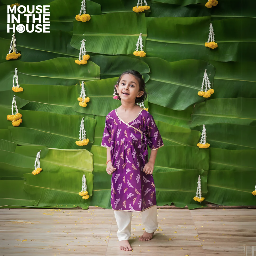 Mouse In The House Shimmering Butterfly- Ethnic Wear Girls