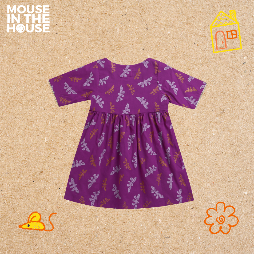 Mouse In The House Shimmering Butterfly- Ethnic Wear Girls