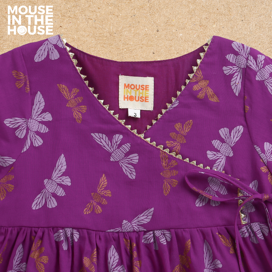 Mouse In The House Shimmering Butterfly- Ethnic Wear Girls