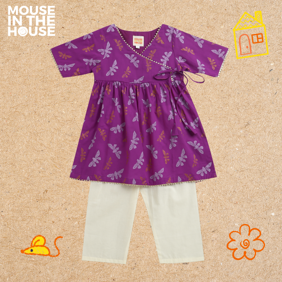 Mouse In The House Shimmering Butterfly- Ethnic Wear Girls