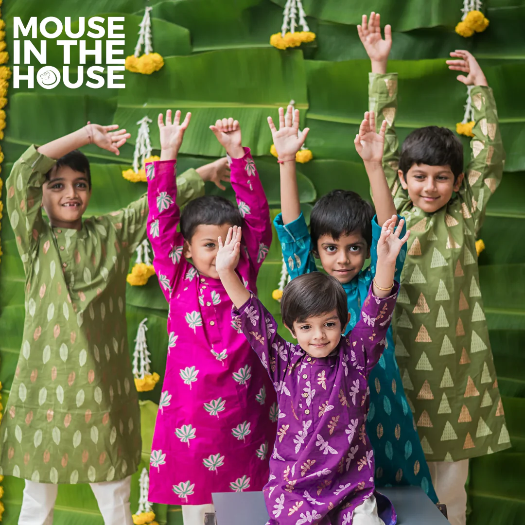 Mouse In The House Shimmering Butterfly - Ethnic Wear Boys