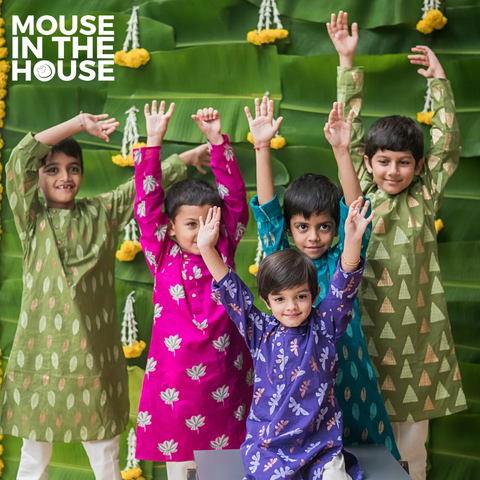 Mouse In The House Shimmering Butterfly - Ethnic Wear Boys