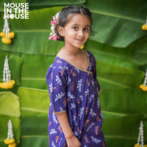Mouse In The House Shimmering Butterfly- Ethnic Wear Girls