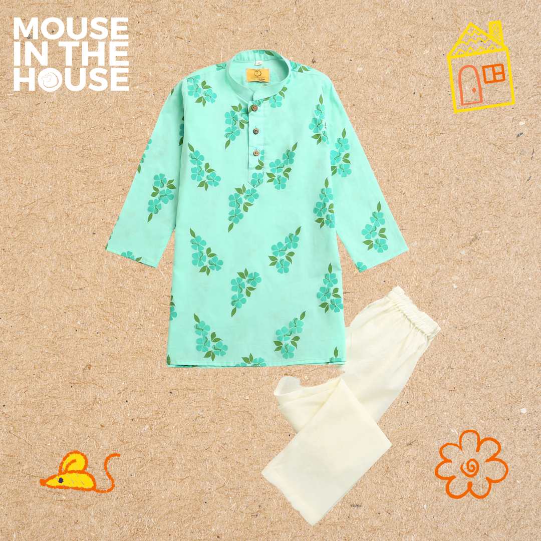 Mouse In The House Lane of Happiness (Blue)- Ethnic Wear boys