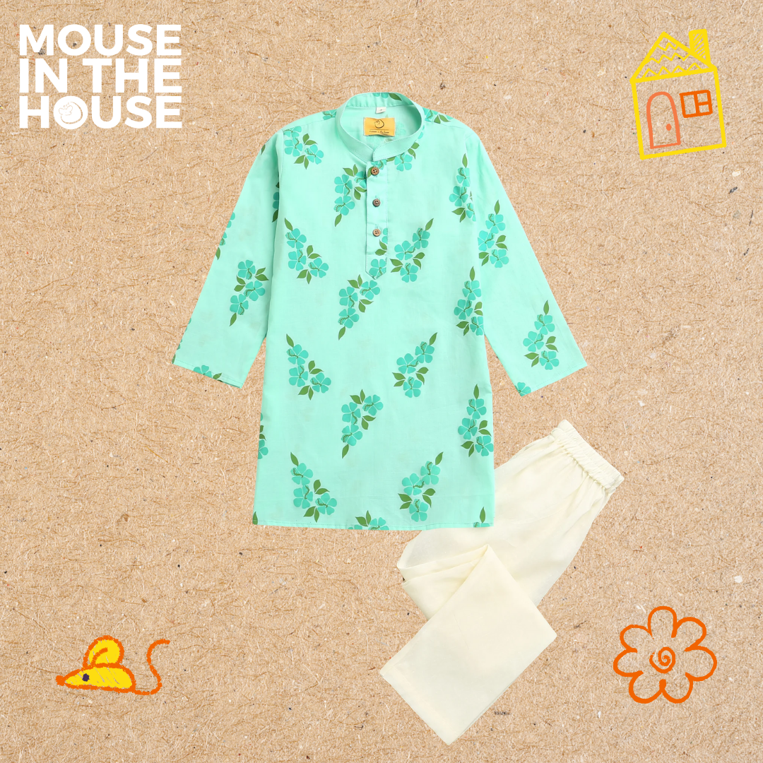 Mouse In The House Lane of Happiness (Blue)- Ethnic Wear boys