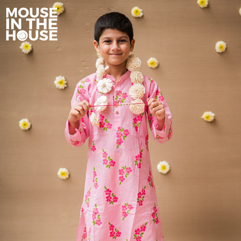 Mouse In The House Lane of Happiness (Pink)- Boys Ethnic Wear