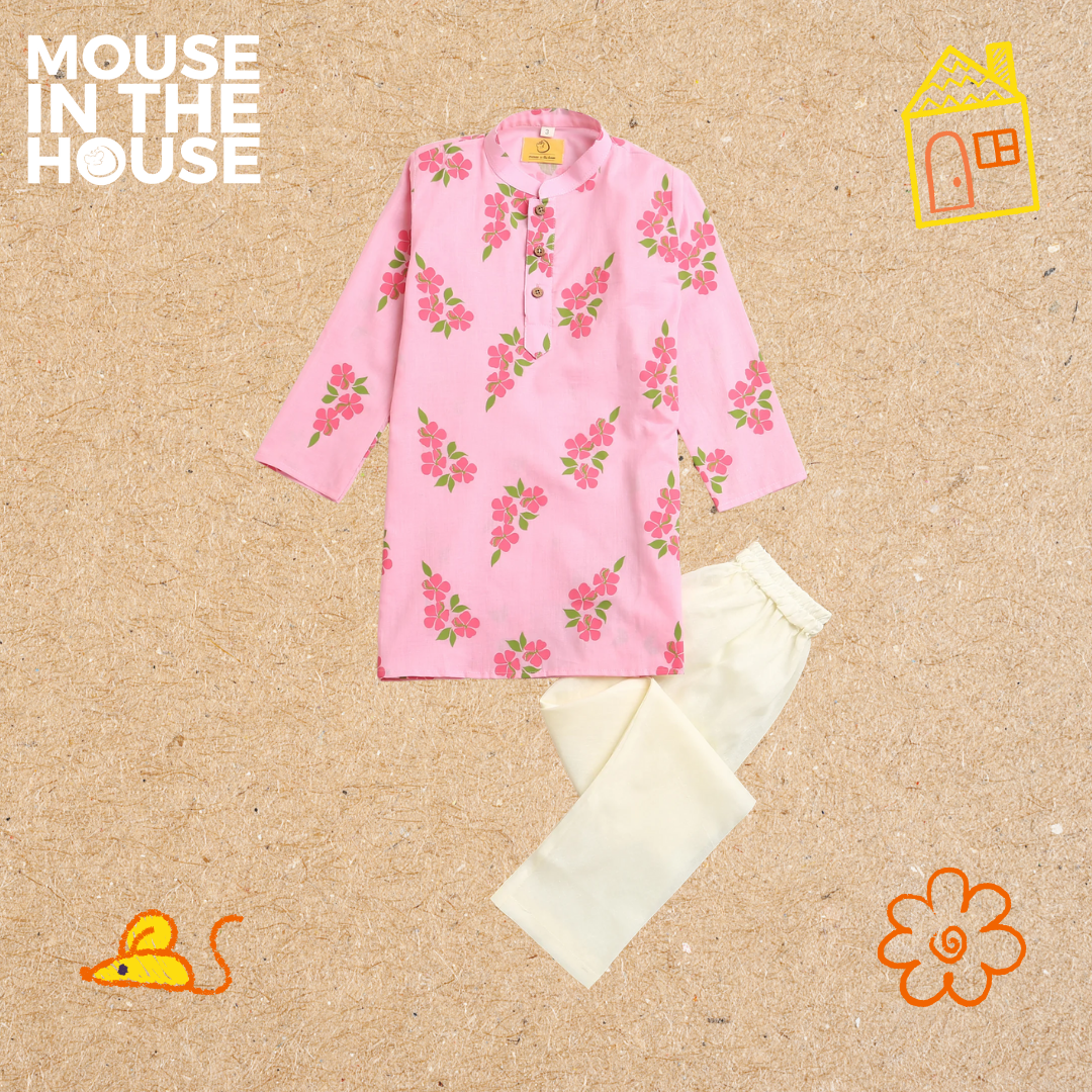 Mouse In The House Lane of Happiness (Pink)- Boys Ethnic Wear