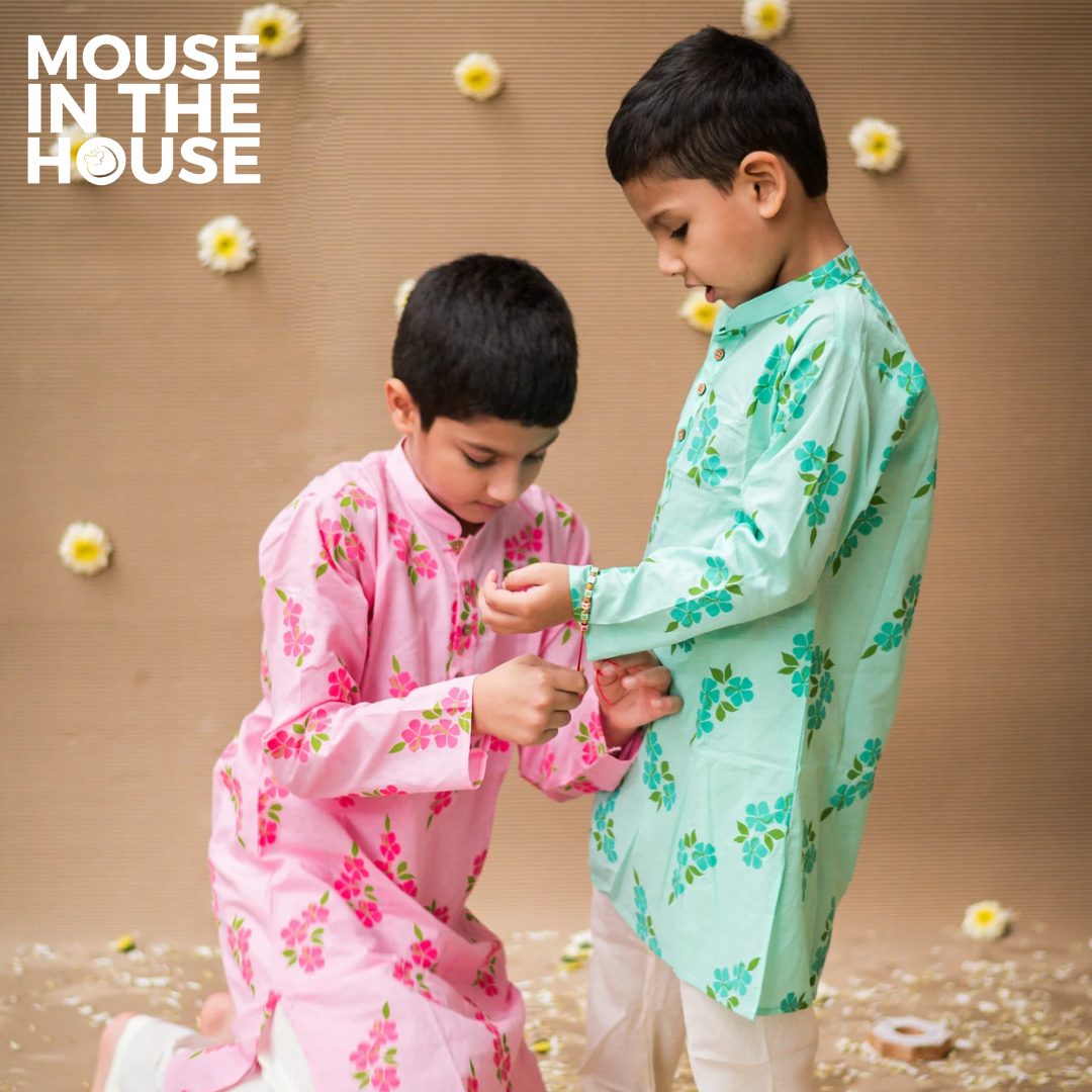 Mouse In The House Lane of Happiness (Pink)- Boys Ethnic Wear