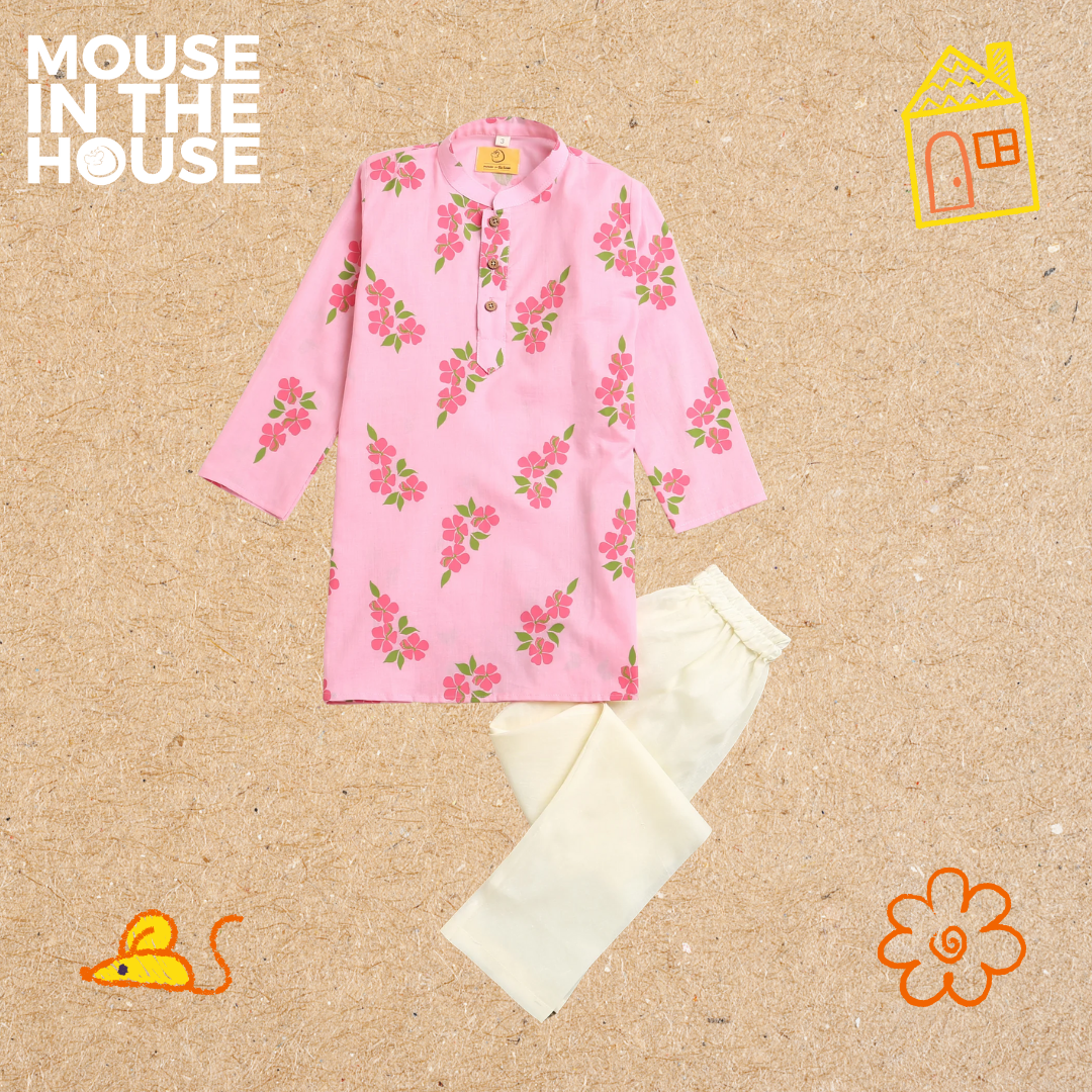 Mouse In The House Lane of Happiness (Pink)- Boys Ethnic Wear