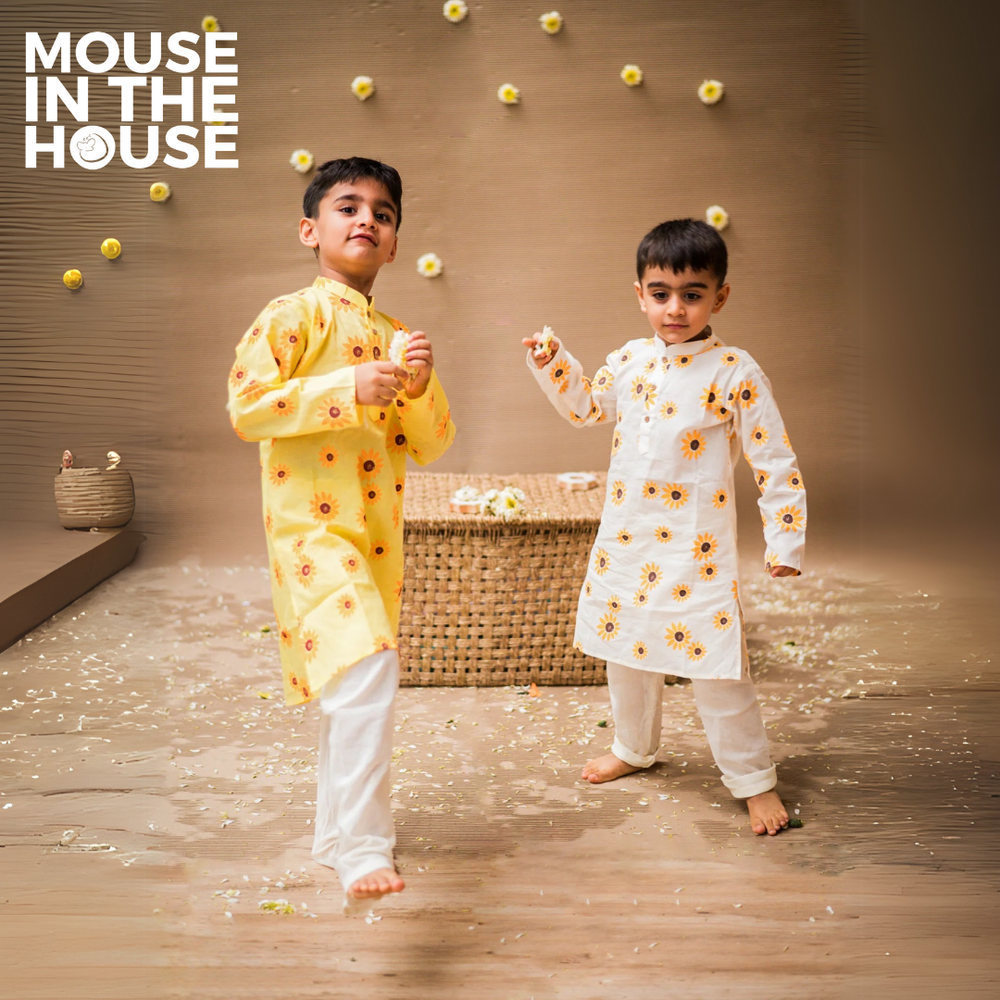 Mouse In The House Lane of Dreams (Yellow)  - Ethnic Wear Boys