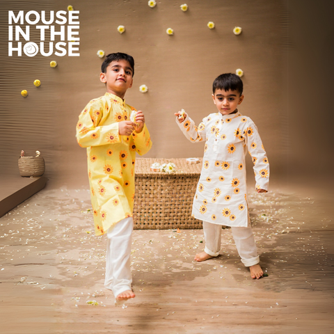 Mouse In The House Lane of Dreams (Yellow)  - Ethnic Wear Boys