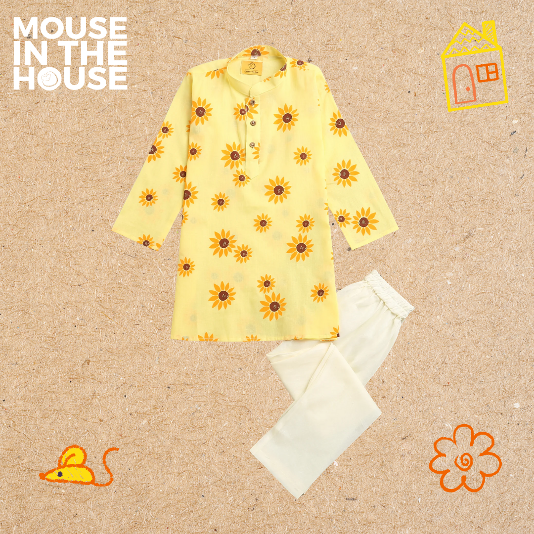 Mouse In The House Lane of Dreams (Yellow)  - Ethnic Wear Boys