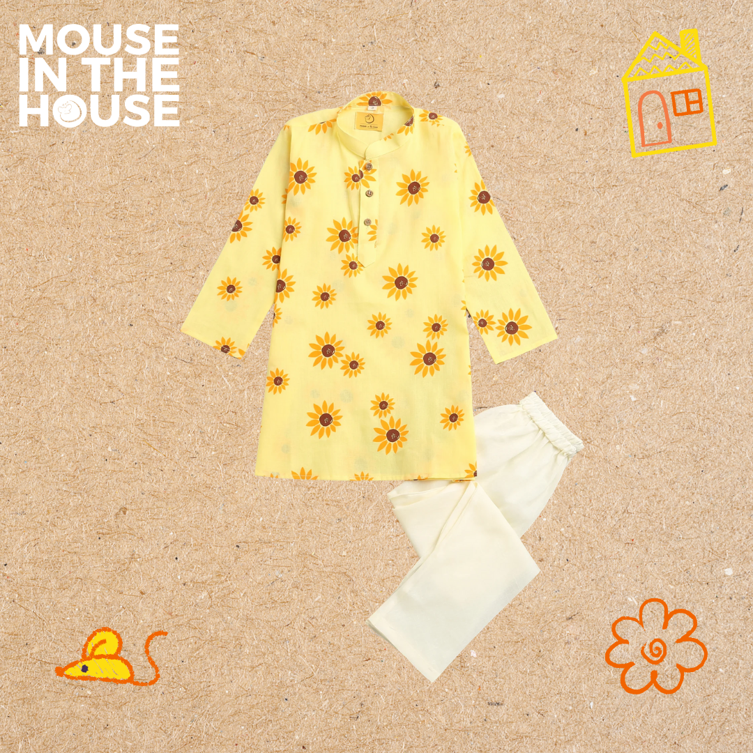 Mouse In The House Lane of Dreams (Yellow)  - Ethnic Wear Boys