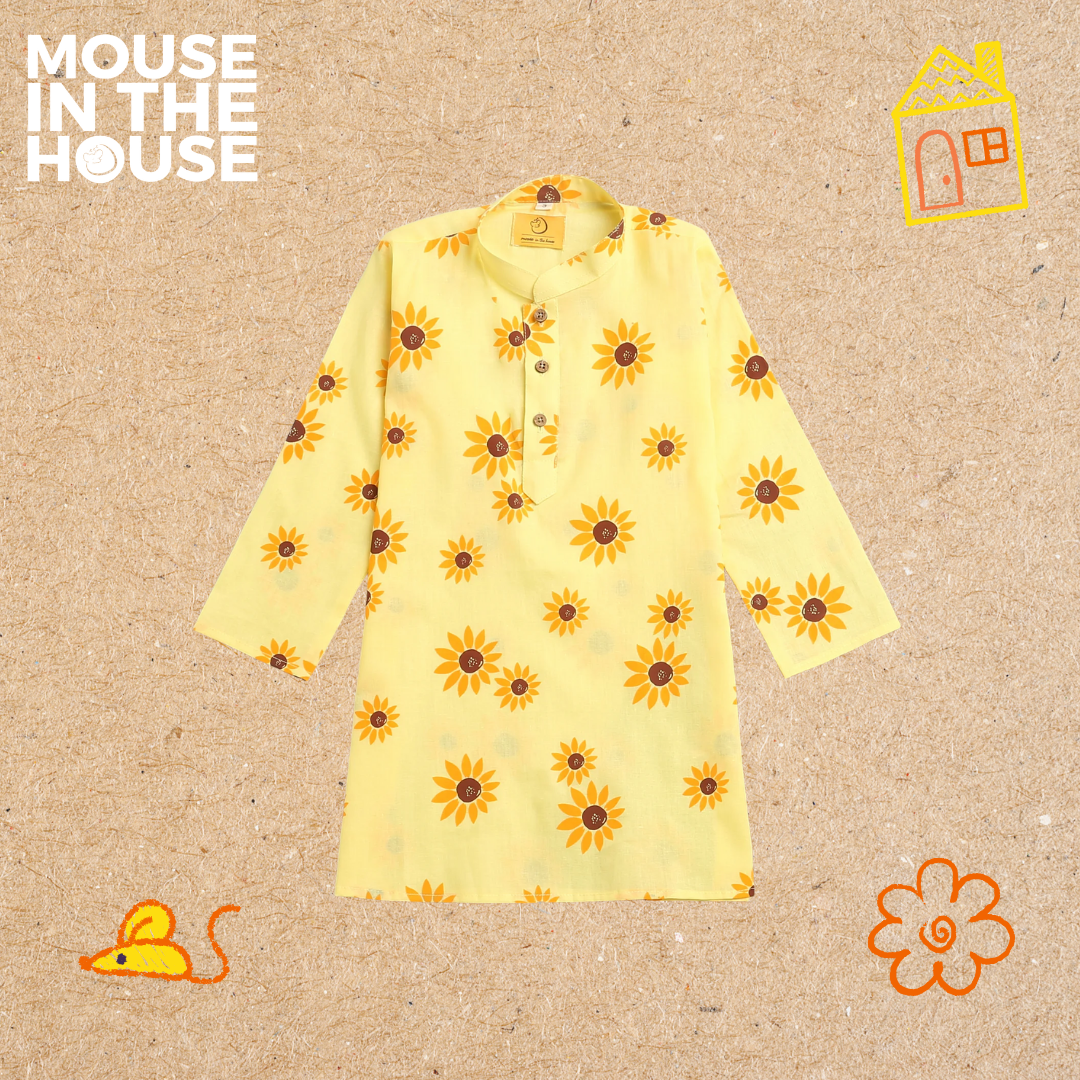 Mouse In The House Lane of Dreams (Yellow)  - Ethnic Wear Boys