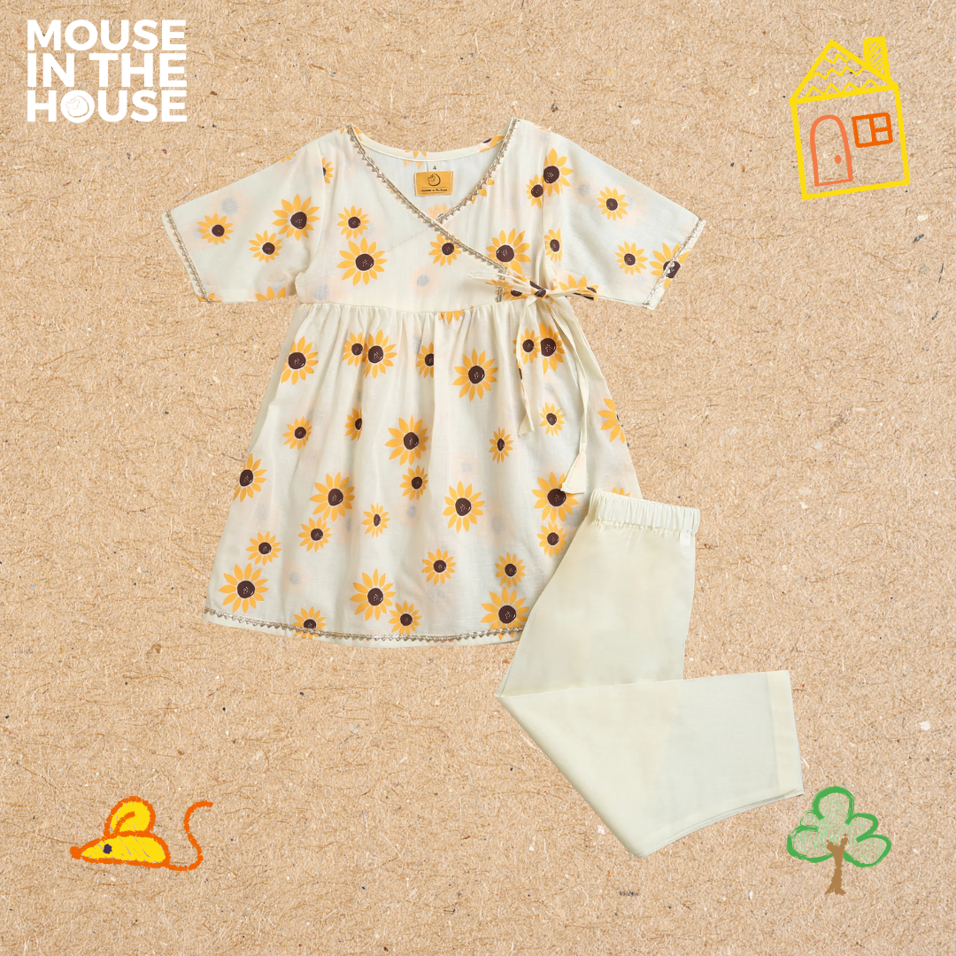 Mouse In The House Lane of Dreams (Cream) - Girls Ethnic Wear