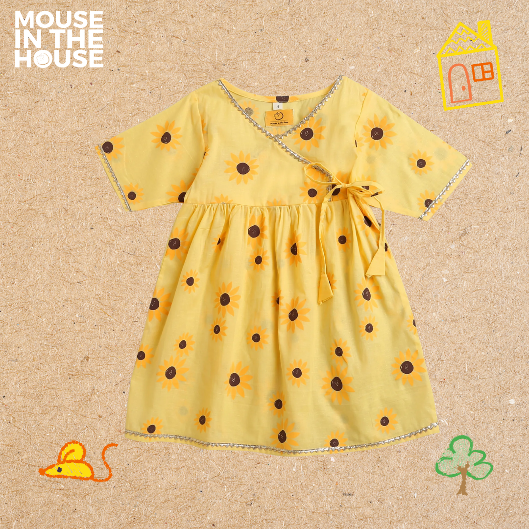 Mouse In The House Lane of Dreams (Yellow) - Girls Ethnic Wear