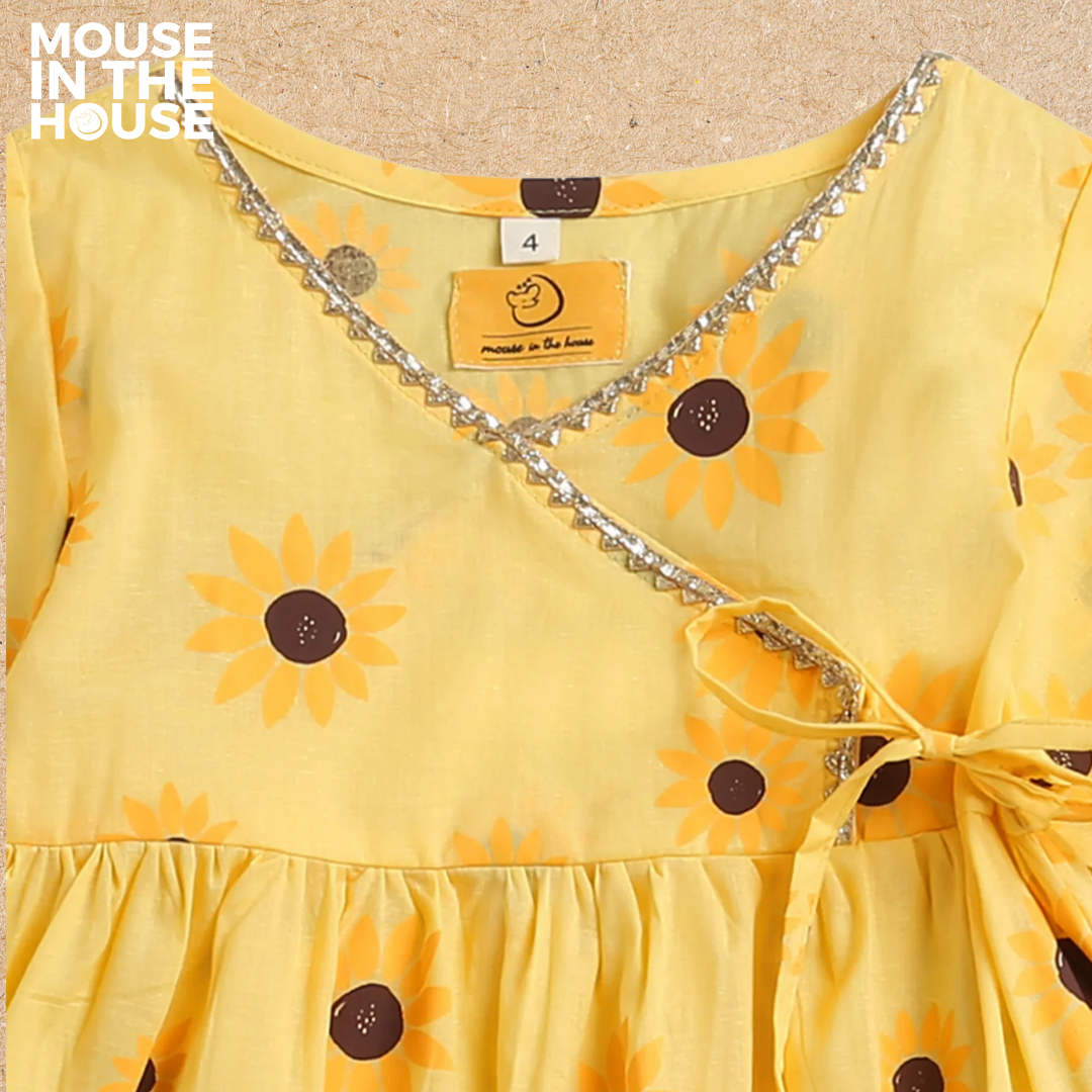 Mouse In The House Lane of Dreams (Yellow) - Girls Ethnic Wear