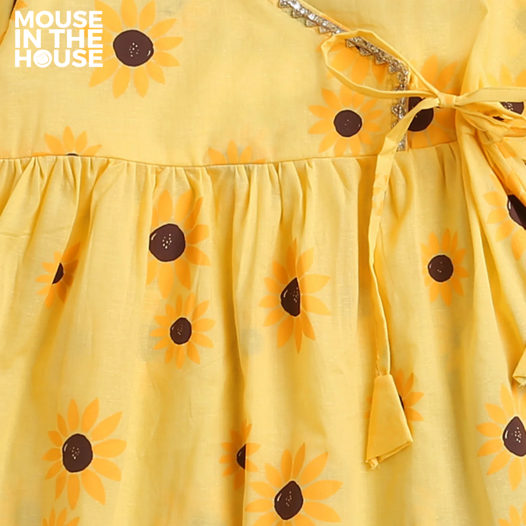 Mouse In The House Lane of Dreams (Yellow) - Girls Ethnic Wear