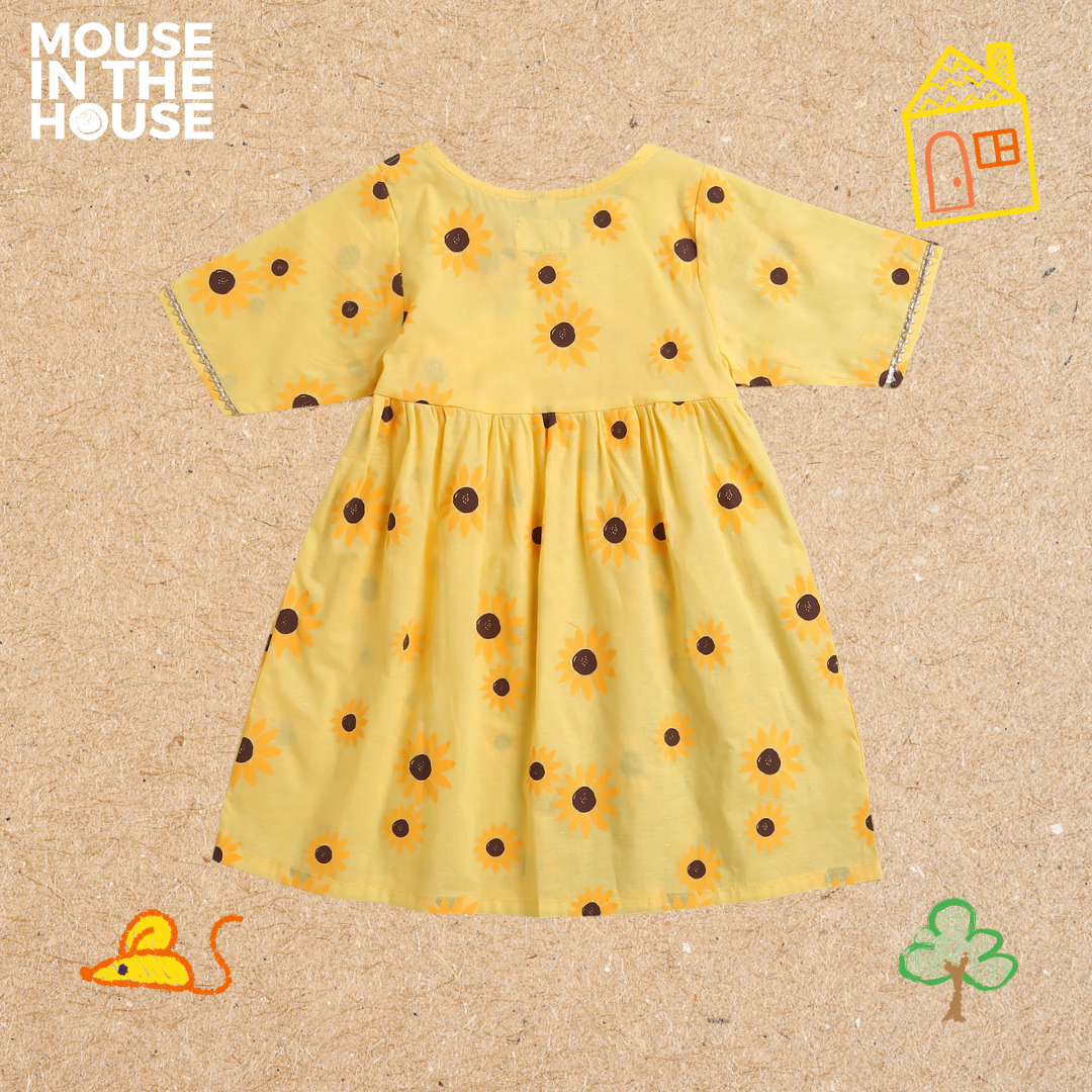 Mouse In The House Lane of Dreams (Yellow) - Girls Ethnic Wear