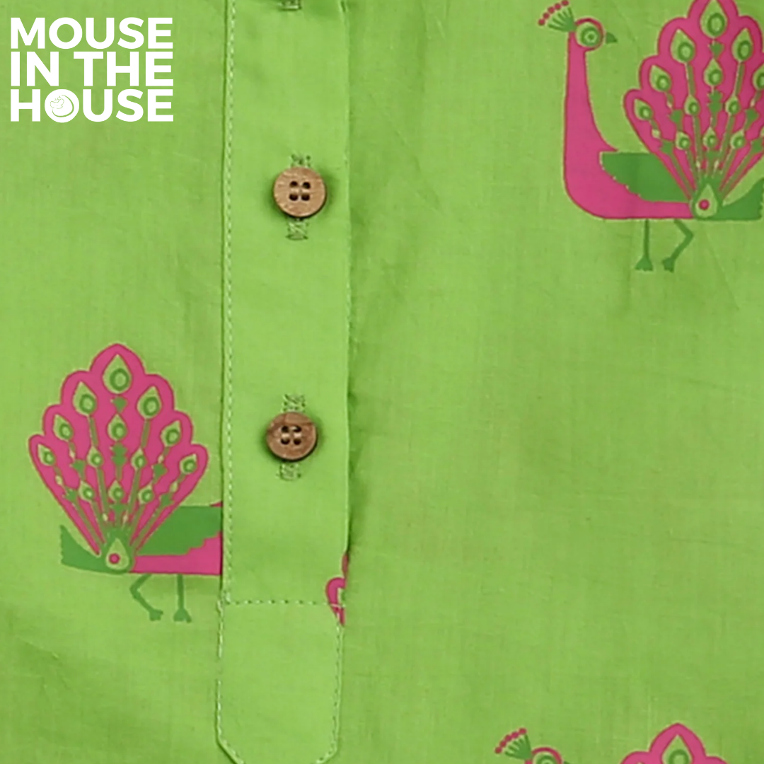 Mouse In The House A Graceful peacock Green Ethnic Wear (Boys)