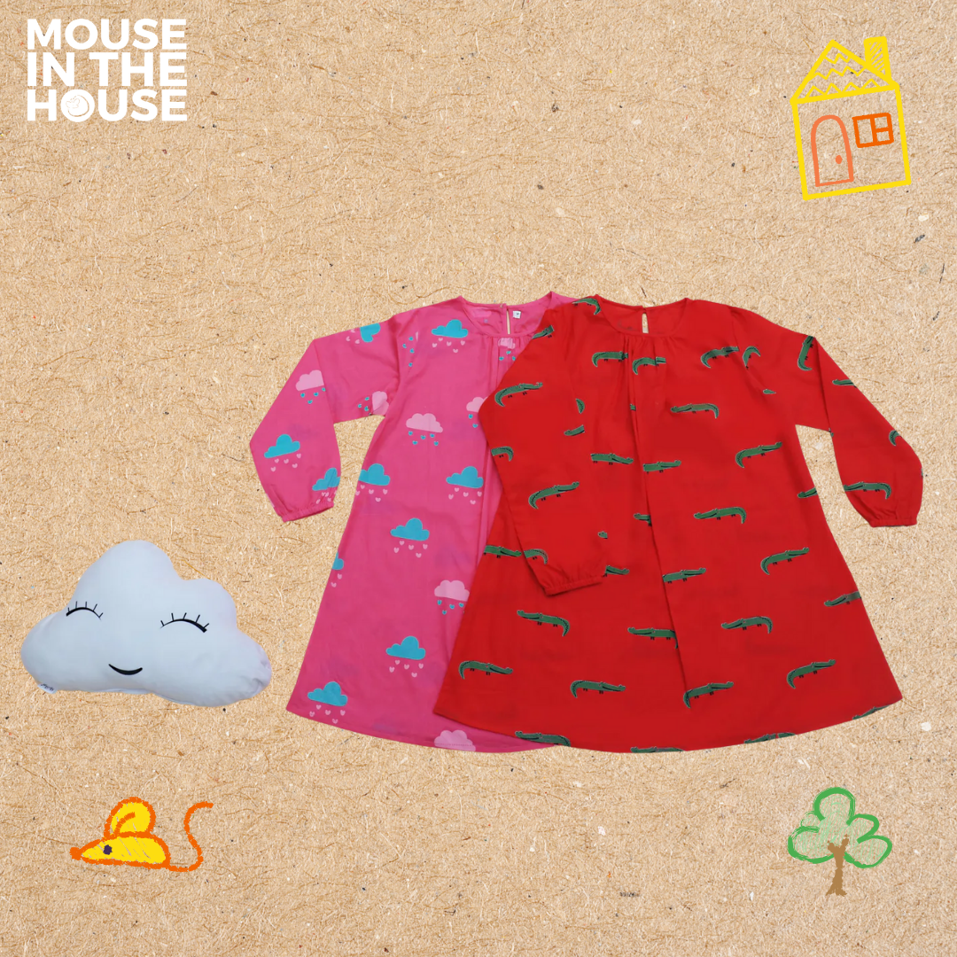 Mouse In The House Little Clouds - Nightdress Girls