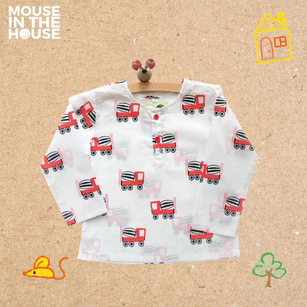 Mouse In The House Whirly Cement Mixer- Unisex Nightdress