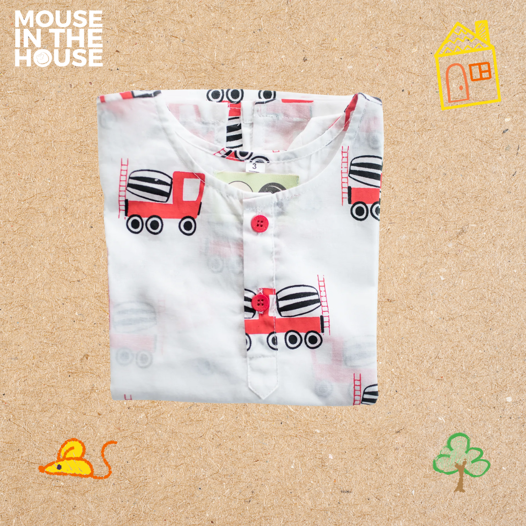 Mouse In The House Whirly Cement Mixer- Unisex Nightdress