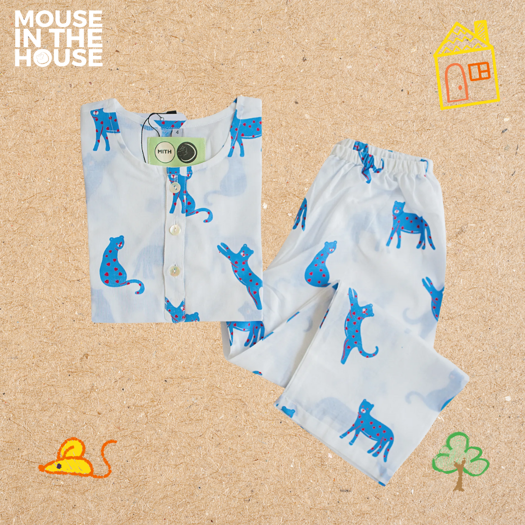 Mouse In The House Blue Panther- Unisex Nightdress