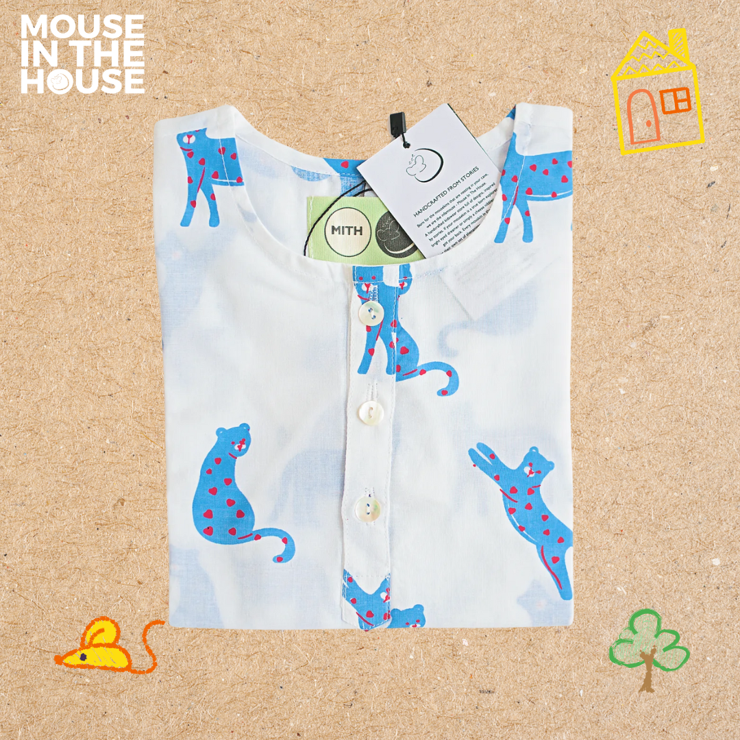 Mouse In The House Blue Panther- Unisex Nightdress