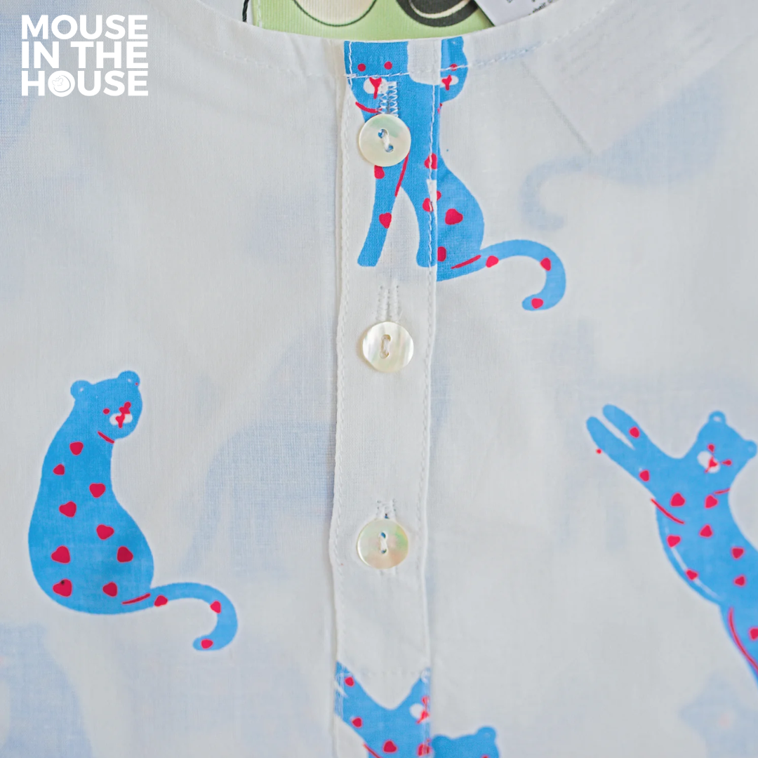 Mouse In The House Blue Panther- Unisex Nightdress