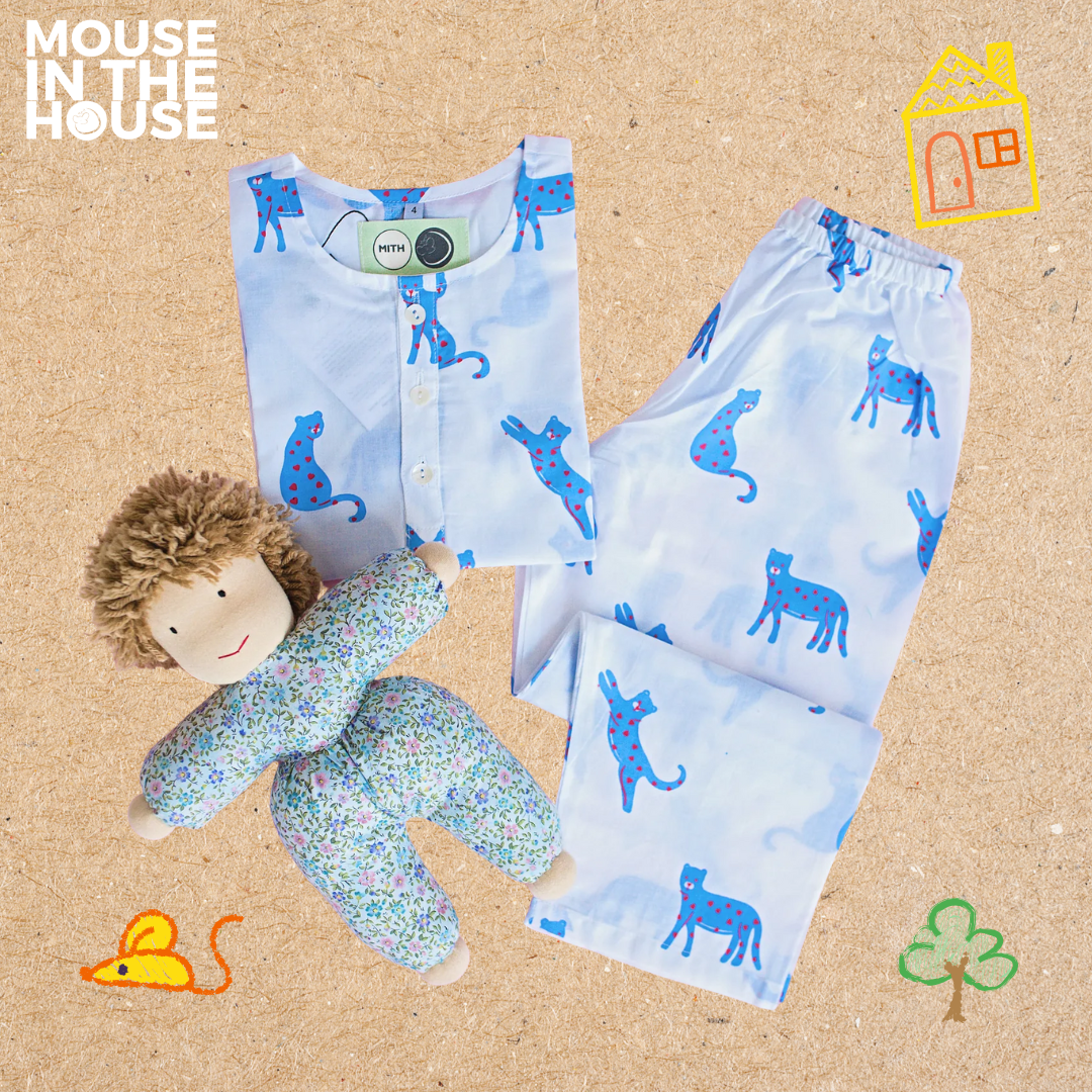 Mouse In The House Blue Panther- Unisex Nightdress